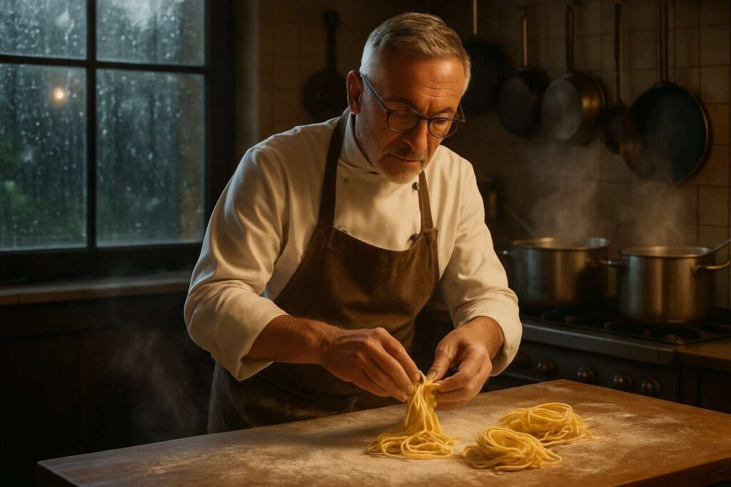 Perché la pasta fresca riesce meglio con la pioggia? I segreti dello chef Bruno Barbieri