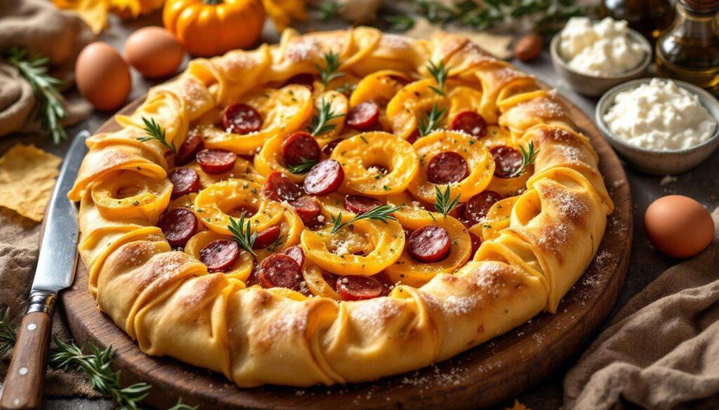 Torta Salata alle Patate con Salsiccia e Zucca