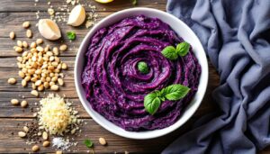 Pesto di cavolo viola ricetta facile senza cottura per pasta, bruschette e crostini, pronto in 5 minuti!
