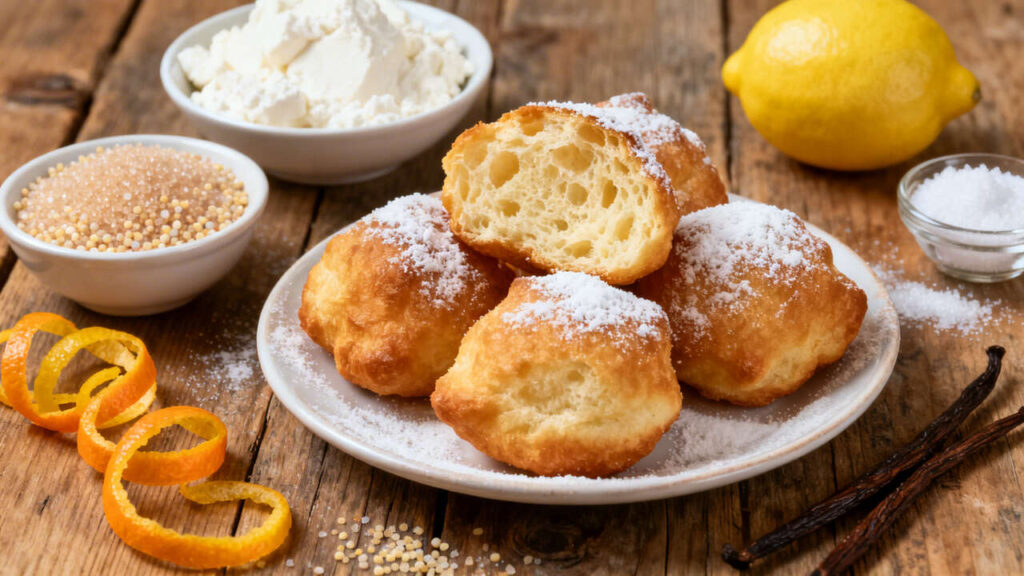 Castagnole Ricotta Arancia e Limone Morbide e facili da fare